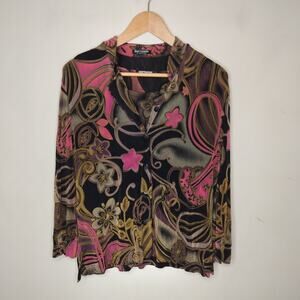 Mark Singer Floral Cardigan Twin Set Slinky Stretchy Travel